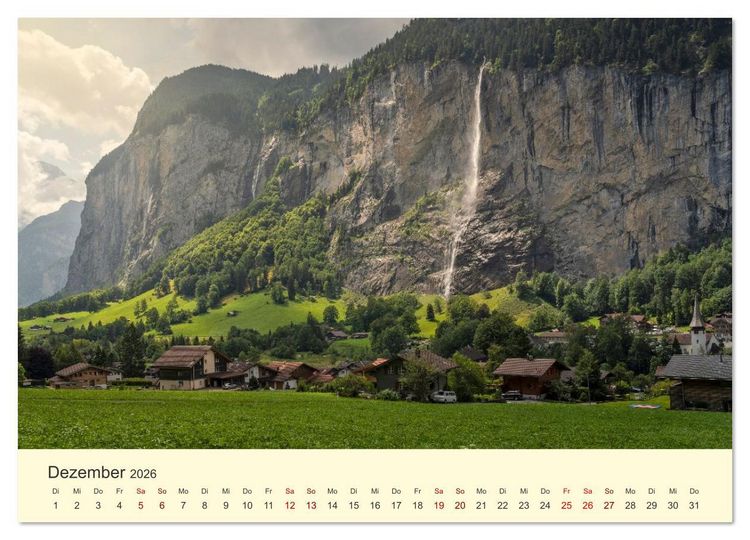 Produktbild: Schweiz - Die gr&uuml;ne Lunge Europas (hochwertiger Premium Wandkalender 2026 DIN A2 quer), Kunstdruck in Hochglanz