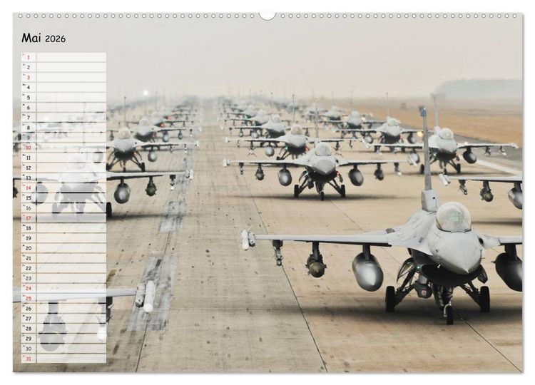 Produktbild: Luftwaffe. Kampfflugzeuge der USA (Wandkalender 2026 DIN A2 quer), CALVENDO Monatskalender