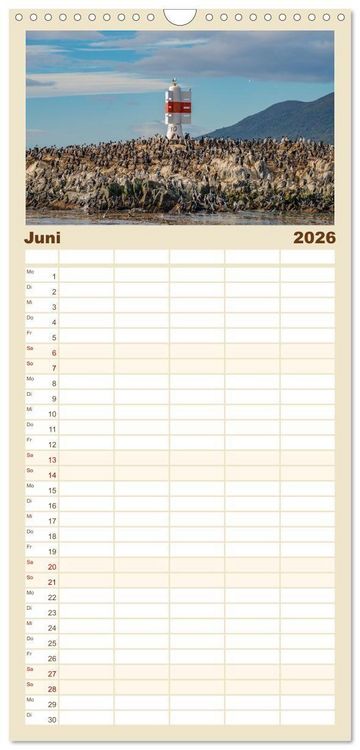 Produktbild: Familienplaner 2026 - Patagonien, Tierra del Fuego: Am Rand der Welt mit 5 Spalten (Wandkalender, 21 x 45 cm) CALVENDO