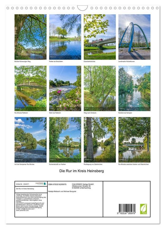 Produktbild: Die Rur im Kreis Heinsberg (Wandkalender 2026 DIN A3 hoch), CALVENDO Monatskalender
