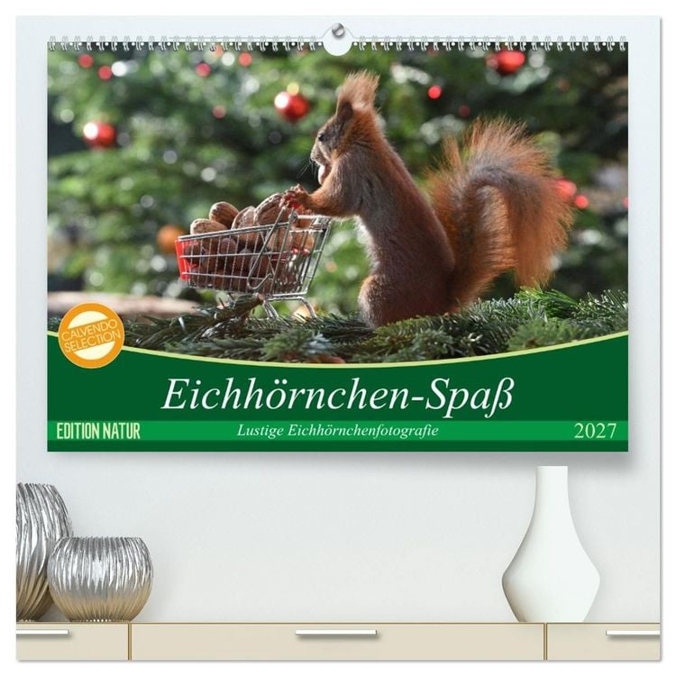 Produktbild: Eichh&ouml;rnchen-Spa&szlig; (hochwertiger Premium Wandkalender 2027 DIN A2 quer), Kunstdruck in Hochglanz