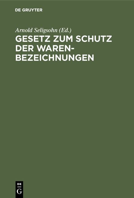 Produktbild: Gesetz zum Schutz der Warenbezeichnungen