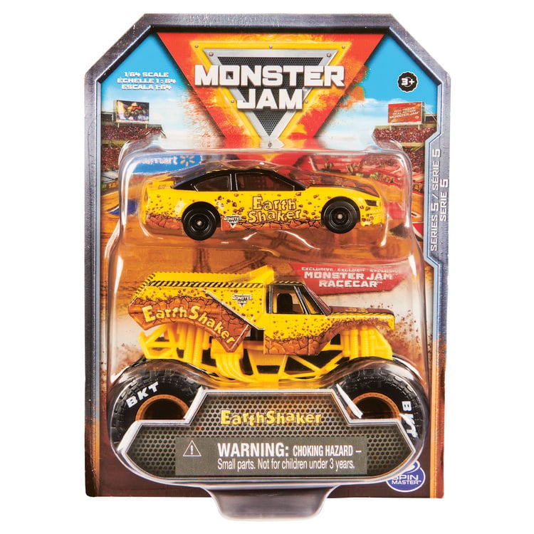 Produktbild: Monster Jam, Truck und Rennauto in einem Set, Ma&szlig;stab 1:64