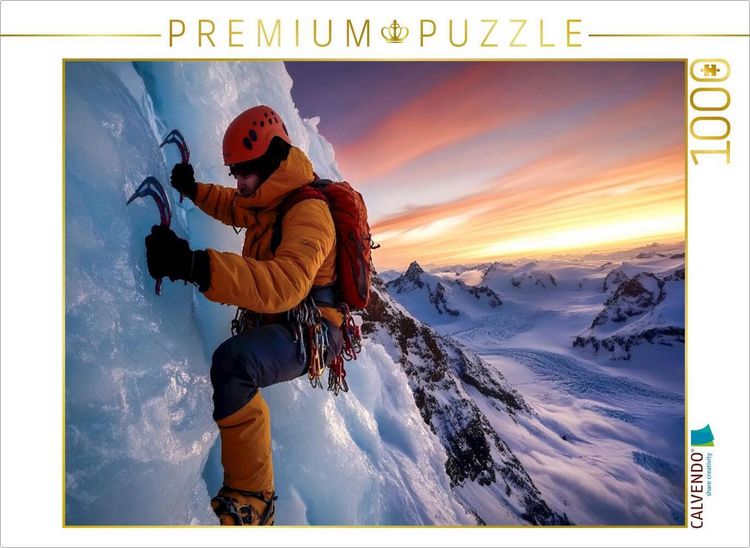 Produktbild: CALVENDO Puzzle Eiswandklettern - die Herausforderung f&uuml;r starke Nerven | 1000 Teile Lege-Gr&ouml;&szlig;e 64x48cm Foto-Puzzle f&uuml;r gl&uuml;ckliche Stunden