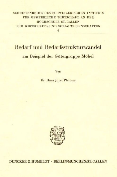 Produktbild: Bedarf und Bedarfsstrukturwandel