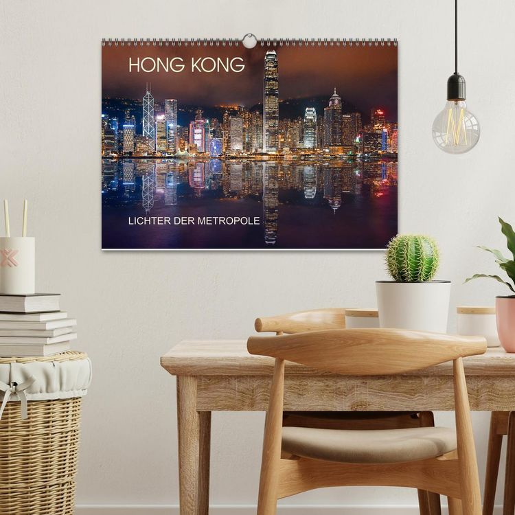 Produktbild: Hong Kong Citylights (Wandkalender 2026 DIN A3 quer), CALVENDO Monatskalender