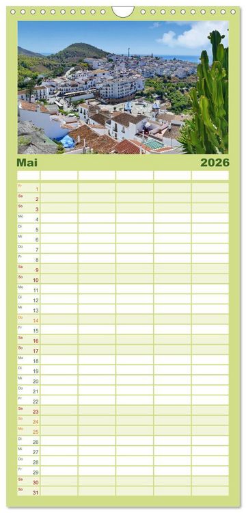 Produktbild: Familienplaner 2026 - Andalusien, blaues Meer und historische Bauwerke mit 5 Spalten (Wandkalender, 21 x 45 cm) CALVENDO
