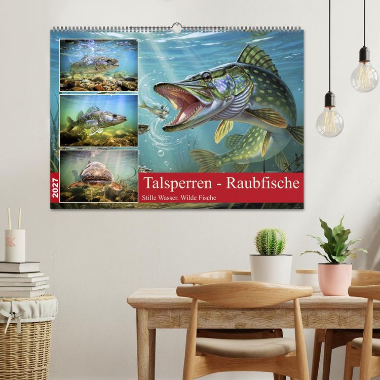 Produktbild: Talsperren - Raubfische (Wandkalender 2027 DIN A2 quer), CALVENDO Monatskalender