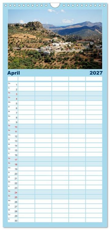 Produktbild: Familienplaner 2027 - Kreta - Griechischer Inseltraum mit 5 Spalten (Wandkalender, 21 x 45 cm) CALVENDO