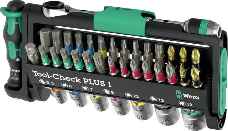 Produktbild: Wera Tool-Check PLUS 1 05049055001 Bit-Set 39teilig Schlitz, Kreuzschlitz Phillips, Kreuzschlitz Pozidriv, Innen-Sechskant, Innen-TORX, TORX BO