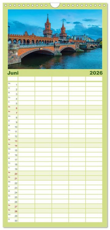 Produktbild: Familienplaner 2026 - Deutsche Br&uuml;cken mit 5 Spalten (Wandkalender, 21 x 45 cm) CALVENDO