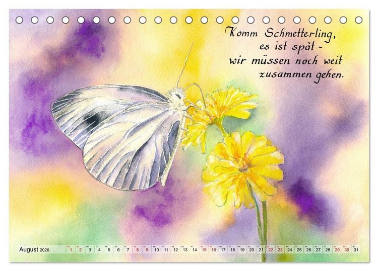 Produktbild: Aquarelle und Haiku von Basho (Tischkalender 2026 DIN A5 quer), CALVENDO Monatskalender