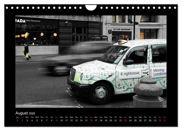 Produktbild: Taxis in London / UK-Version (Wall Calendar 2026 DIN A4 landscape), CALVENDO 12 Month Wall Calendar