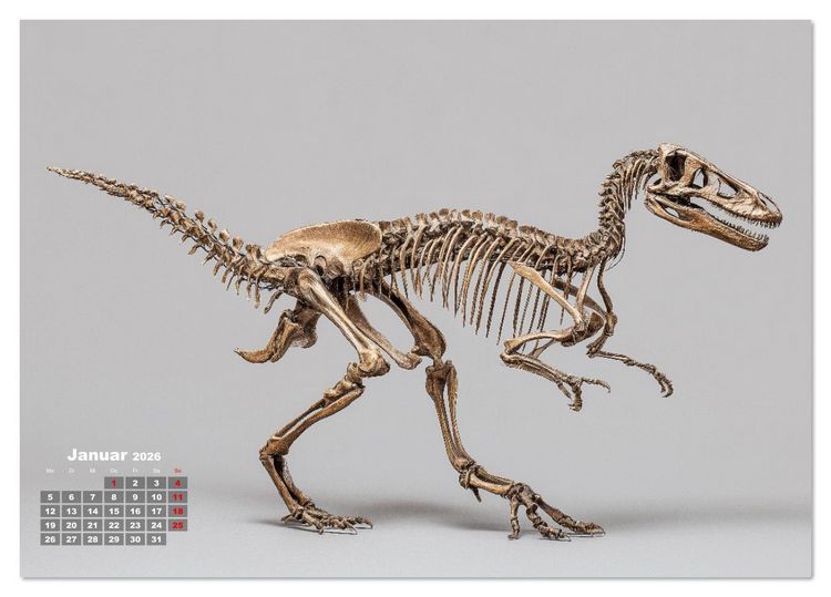 Produktbild: Knochen der Giganten - Dinosaurier im Portr&auml;t (Tischkalender 2026 DIN A5 quer), CALVENDO Monatskalender