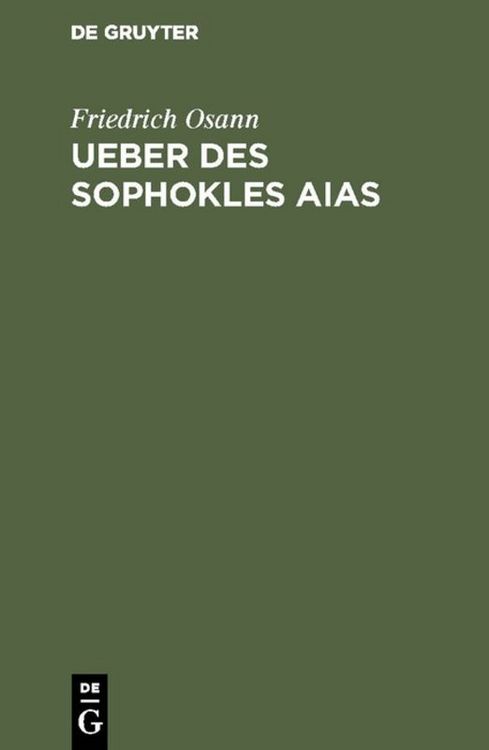 Produktbild: Ueber des Sophokles Aias