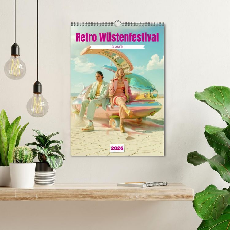 Produktbild: Retro W&uuml;stenfestival - Planer (Wandkalender 2026 DIN A3 hoch), CALVENDO Monatskalender