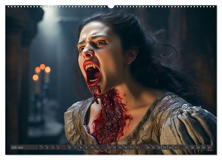 Produktbild: Vampire - Kreaturen der Nacht (Wandkalender 2026 DIN A2 quer), CALVENDO Monatskalender
