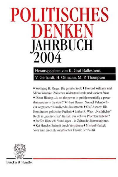 Produktbild: Politisches Denken. Jahrbuch 2004.