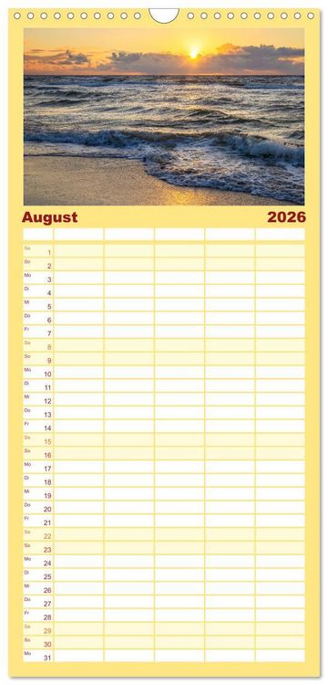 Produktbild: Familienplaner 2026 - Sonnige Augenblicke mit 5 Spalten (Wandkalender, 21 x 45 cm) CALVENDO