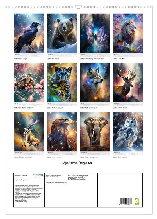 Produktbild: Mystische Begleiter (Wandkalender 2026 DIN A2 hoch), CALVENDO Monatskalender