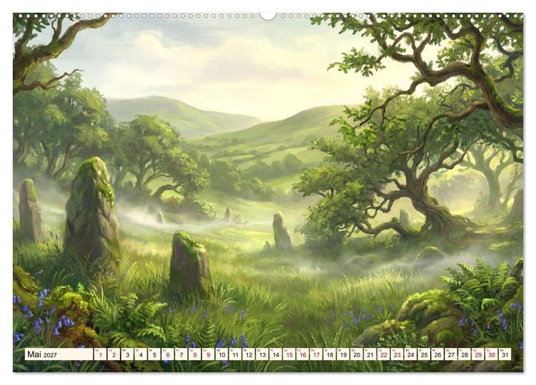 Produktbild: Welten der Literatur - Zw&ouml;lf Zust&auml;nde des Imagin&auml;ren (hochwertiger Premium Wandkalender 2027 DIN A2 quer), Kunstdruck in Hochglanz