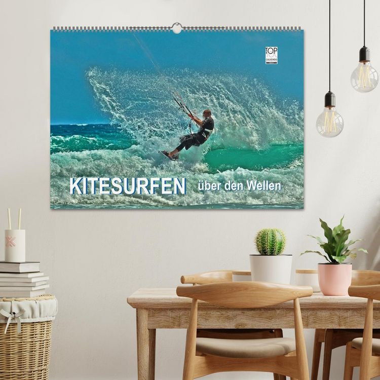 Produktbild: Kitesurfen - &uuml;ber den Wellen (Wandkalender 2026 DIN A2 quer), CALVENDO Monatskalender