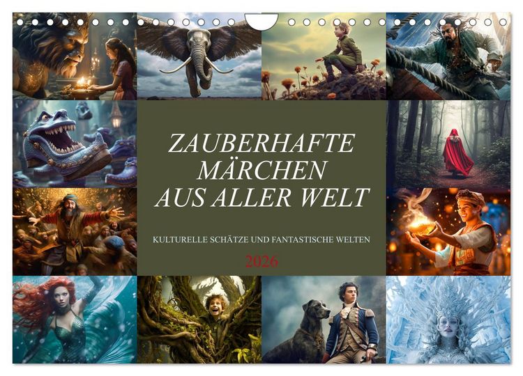 Produktbild: Zauberhafte M&auml;rchen aus aller Welt (Wandkalender 2026 DIN A4 quer), CALVENDO Monatskalender