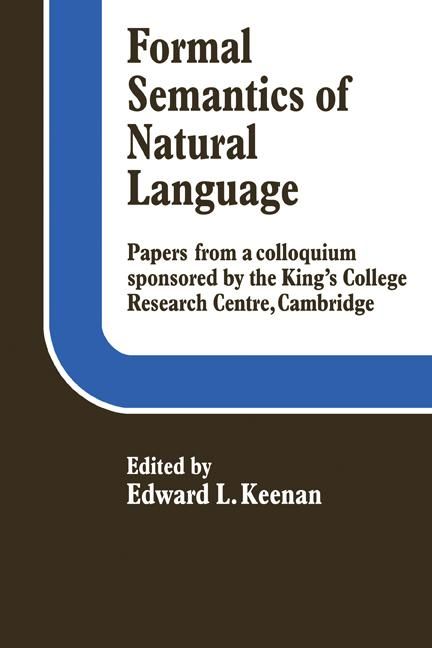 Produktbild: Formal Semantics of Natural Language