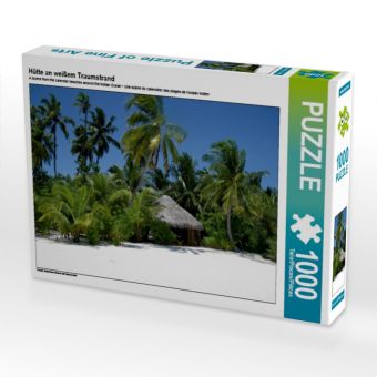 Produktbild: CALVENDO Puzzle H&uuml;tte an wei&szlig;em Traumstrand 1000 Teile Puzzle quer | 1000 Teile Lege-Gr&ouml;&szlig;e 64 &times; 48 cm Foto-Puzzle f&uuml;r gl&uuml;ckliche Stunden