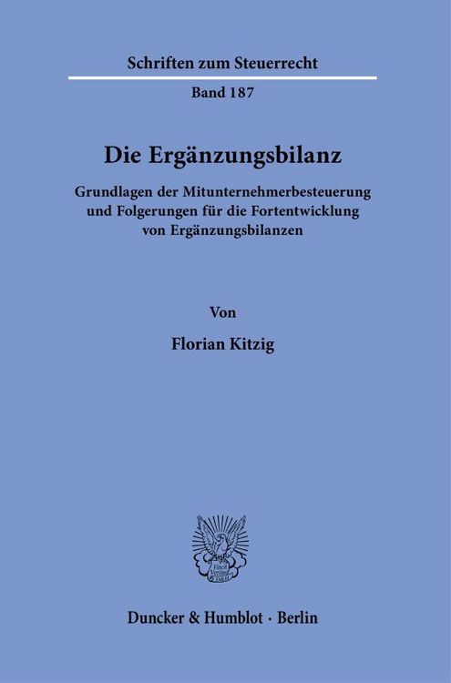 Produktbild: Die Erg&auml;nzungsbilanz.