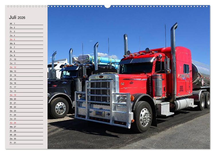 Produktbild: US-Trucks. Faszination Langhauber (Wandkalender 2026 DIN A2 quer), CALVENDO Monatskalender