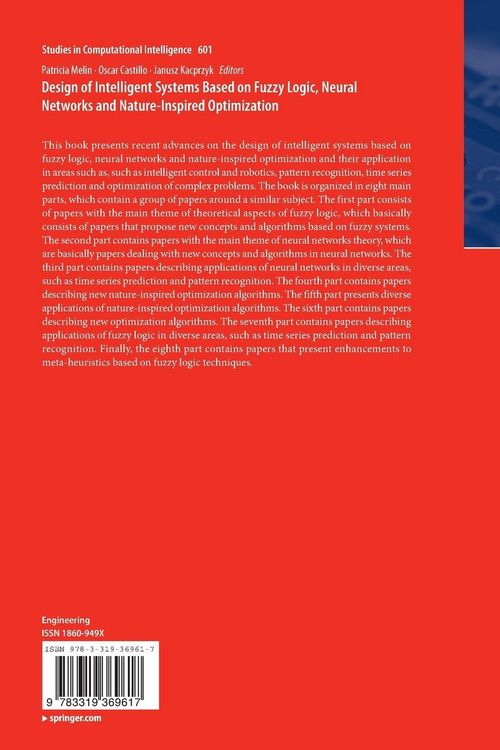 Produktbild: Design of Intelligent Systems Based on Fuzzy Logic, Neural Networks and Nature-Inspired Optimization