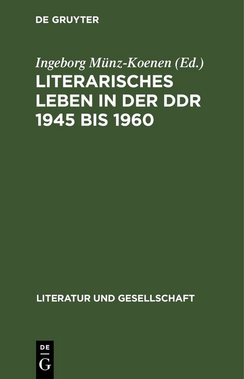 Produktbild: Literarisches Leben in der DDR 1945 bis 1960