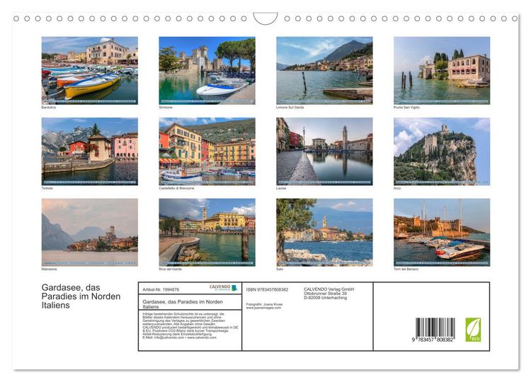 Produktbild: Gardasee, das Paradies im Norden Italiens (Wandkalender 2026 DIN A3 quer), CALVENDO Monatskalender