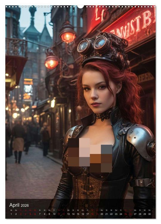 Produktbild: Steampunk - Stadtleben - Rotlichtviertel (hochwertiger Premium Wandkalender 2026 DIN A2 hoch), Kunstdruck in Hochglanz