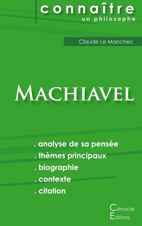 Produktbild: Comprendre Machiavel (analyse compl&egrave;te de sa pens&eacute;e)