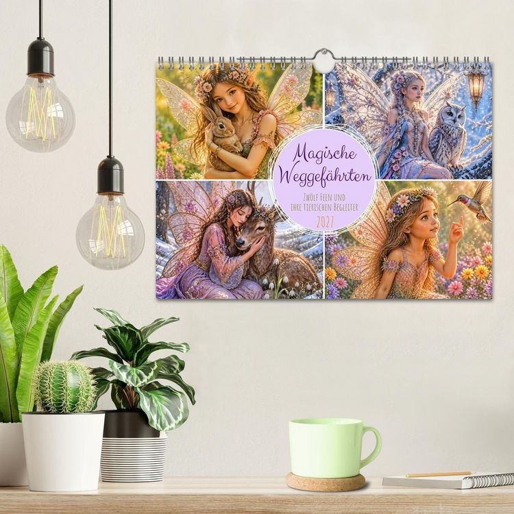 Produktbild: Magische Weggef&auml;hrten - Zw&ouml;lf Feen und ihre tierischen Begleiter (Wandkalender 2027 DIN A4 quer), CALVENDO Monatskalender