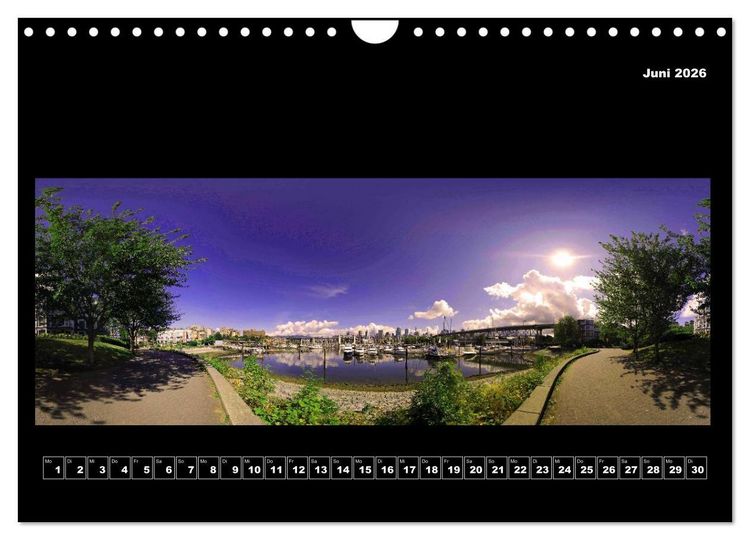 Produktbild: Vancouver / Kanada in faszinierender 360&deg; Panorama-Photographie (Wandkalender 2026 DIN A4 quer), CALVENDO Monatskalender