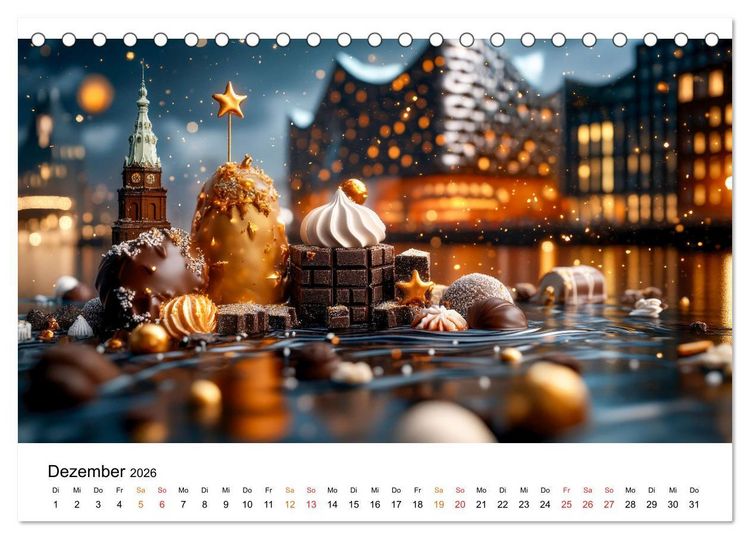 Produktbild: S&uuml;&szlig;e Skyline Symphonie (Tischkalender 2026 DIN A5 quer), CALVENDO Monatskalender