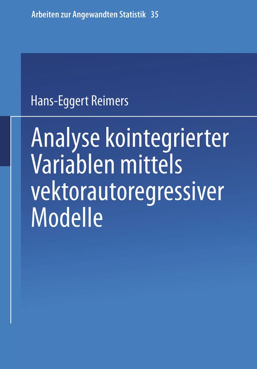 Produktbild: Analyse kointegrierter Variablen mittels vektorautoregressiver Modelle