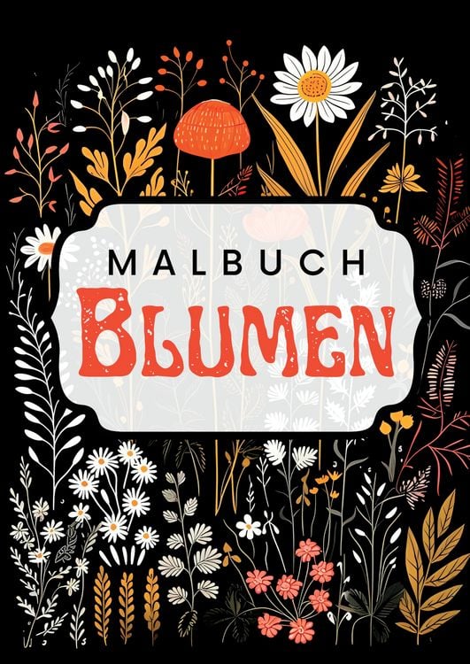 Produktbild: Schwarzes Malbuch Blumen