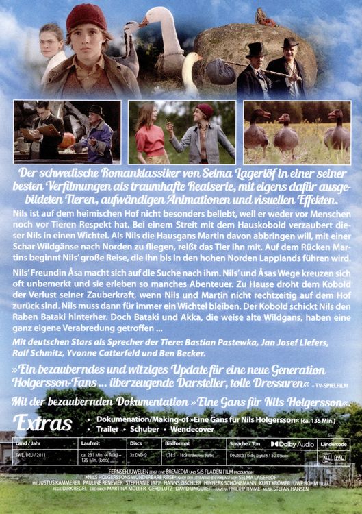 Produktbild: Nils Holgerssons wunderbare Reise - Die vierteilige Miniserie (Fernsehjuwelen) [3 DVDs]