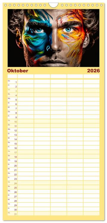 Produktbild: Familienplaner 2026 - Die Menschen sind bunt mit 5 Spalten (Wandkalender, 21 x 45 cm) CALVENDO