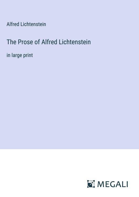 Produktbild: The Prose of Alfred Lichtenstein