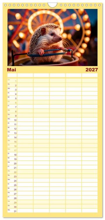 Produktbild: Familienplaner 2027 - Stachelstars mit 5 Spalten (Wandkalender, 21 x 45 cm) CALVENDO