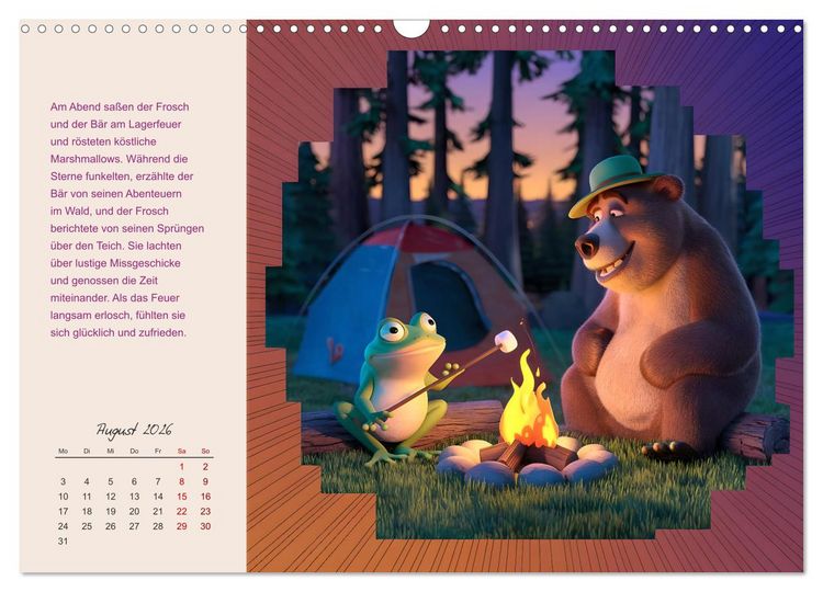 Produktbild: Der Frosch und der B&auml;r - Ein Jahr voller Abenteuer (Wandkalender 2026 DIN A3 quer), CALVENDO Monatskalender