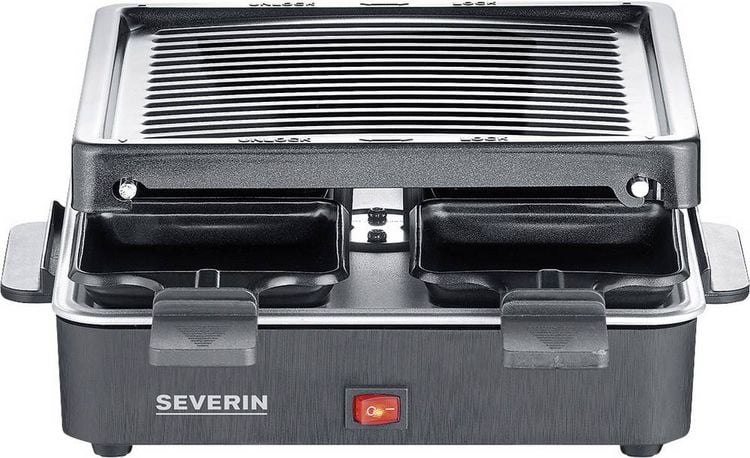 Produktbild: Severin 2370 Raclette Antihaftbeschichtung, 4 Pf&auml;nnchen, Grillfunktion Schwarz