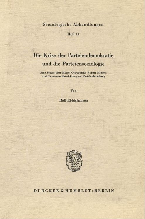 Produktbild: Ebbighausen, R: Krise d. Parteiendemokratie