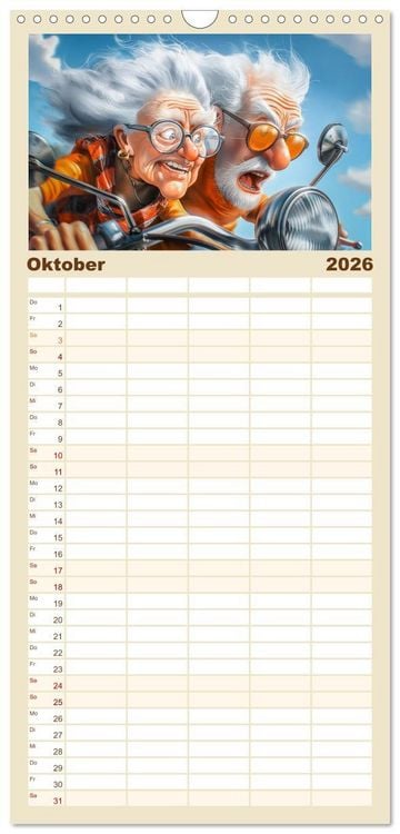 Produktbild: Familienplaner 2026 - Alt, aber nicht leise mit 5 Spalten (Wandkalender, 21 x 45 cm) CALVENDO