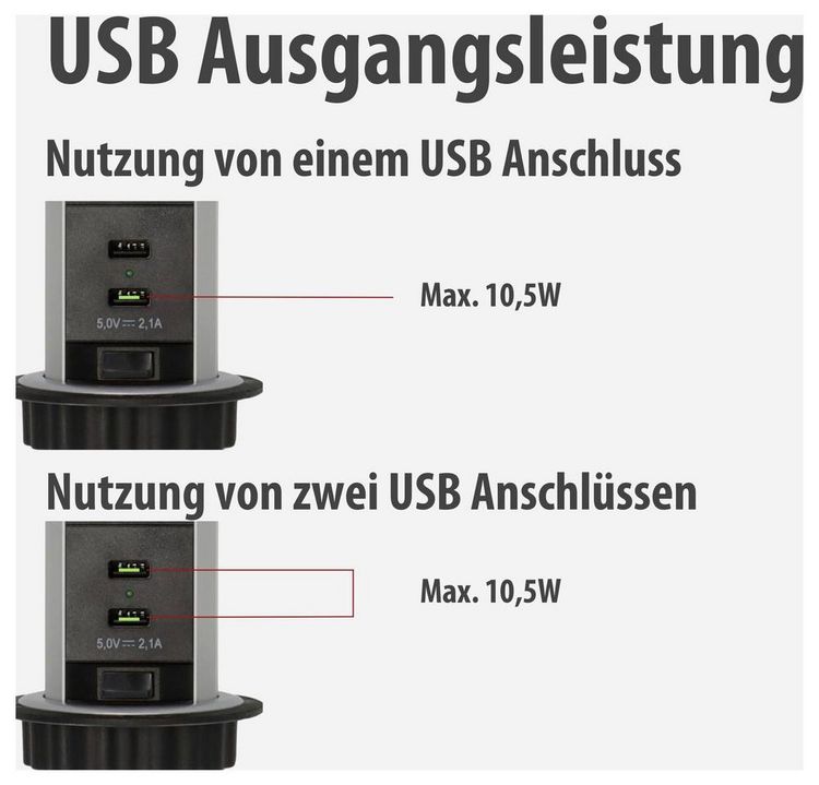 Produktbild: Brennenstuhl 1396200013 Steckdosenturm 3fach Aluminium, Schwarz Schutzkontakt 1 St.